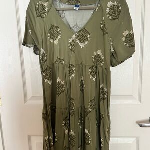 Old Navy Sage Green Floral Mini Dress